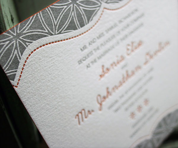 Ollie Letterpress Wedding Invitation 3