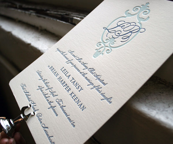 Palais Letterpress Wedding Invitation 1