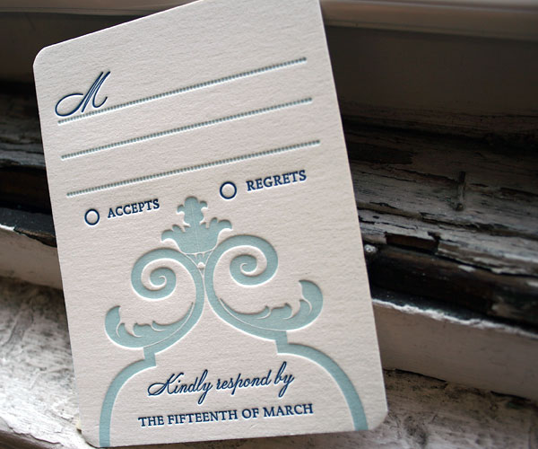Palais Letterpress Wedding Invitation 2