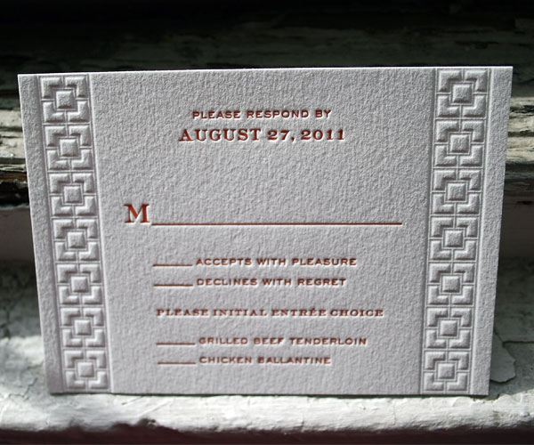 Palmas Letterpress Wedding Invitation 2