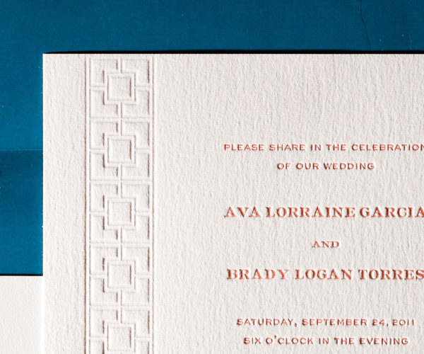 Palmas Letterpress Wedding Invitation 3