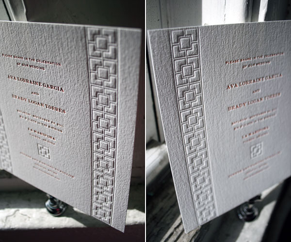 Palmas Letterpress Wedding Invitation 4