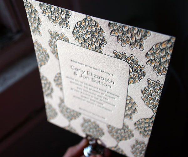 Panache Letterpress Wedding Invitation 1