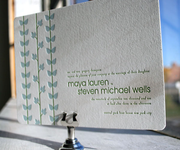 Papillon Letterpress Wedding Invitation 1