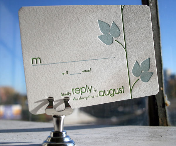 Papillon Letterpress Wedding Invitation 2