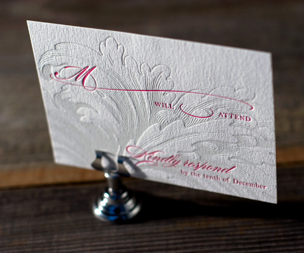 Plume Letterpress Wedding Invitation
