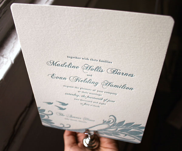 Pochoir Letterpress Wedding Invitation 1