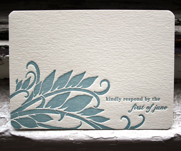 Pochoir Letterpress Wedding Invitation 2