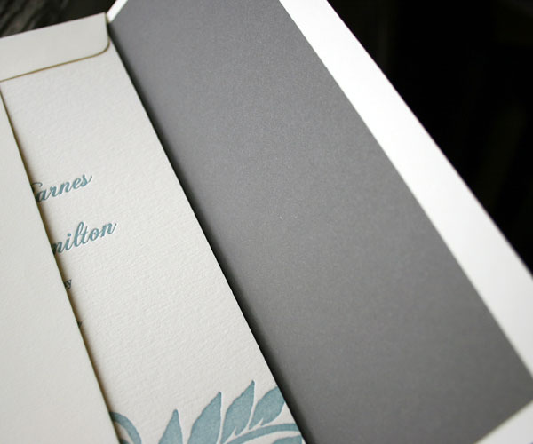 Pochoir Letterpress Wedding Invitation 3