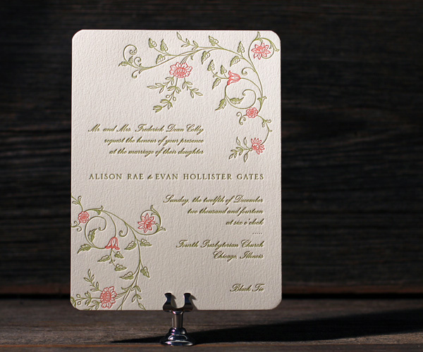 Printemps Letterpress Wedding Invitation