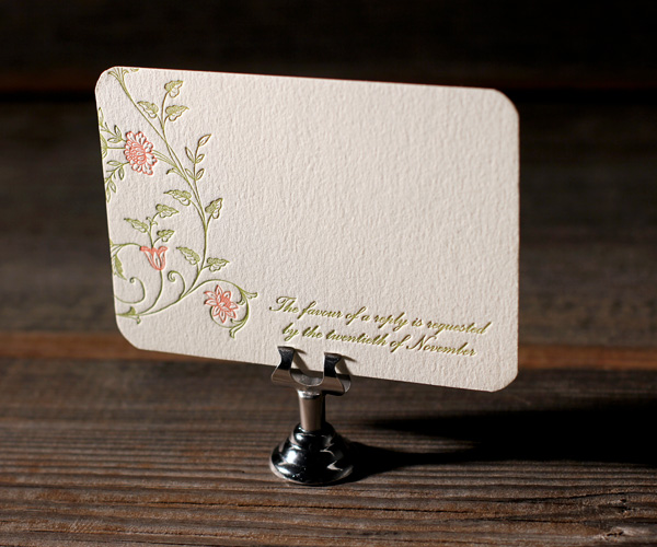Printemps Letterpress Wedding Invitation
