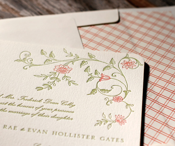 Printemps Letterpress Wedding Invitation