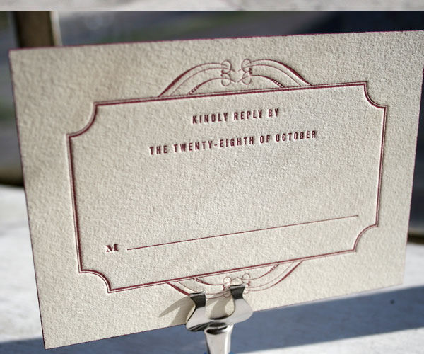 Promenade Letterpress Wedding Invitation 2