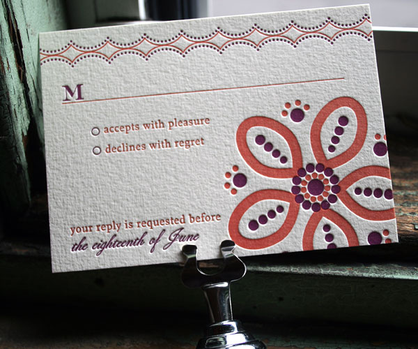 Rangoli Letterpress Wedding Invitation 2