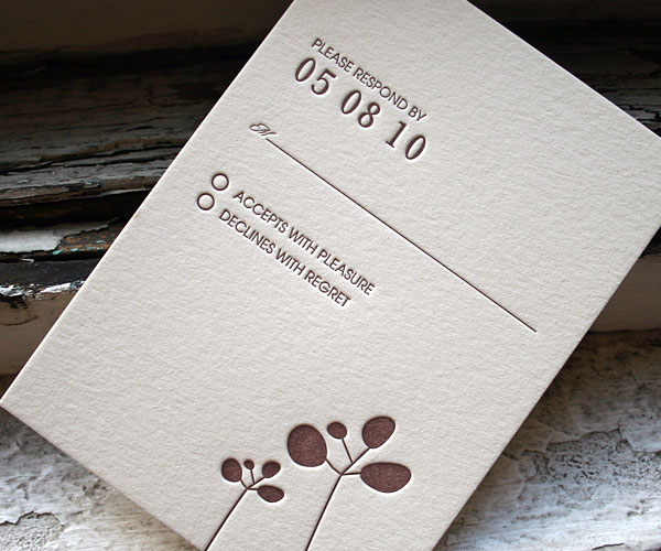 Rolling Hills Letterpress Wedding Invitation