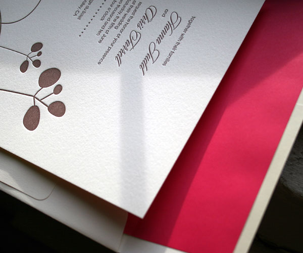 Rolling Hills Letterpress Wedding Invitation