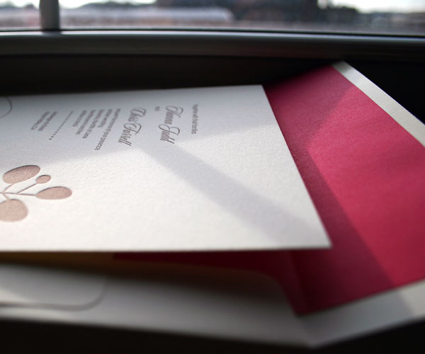 Rolling Hills Letterpress Wedding Invitation