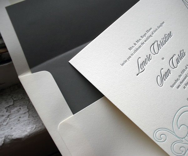 Sailboat Letterpress Wedding Invitation