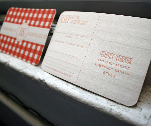 Savannah Letterpress Wedding Invitation 2