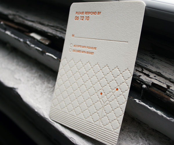 Seasonal Letterpress Wedding Invitation 2