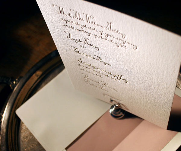 Sobelle Calligraphy Letterpress Wedding Invitation 3