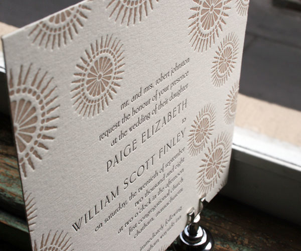 Soleil Letterpress Wedding Invitation