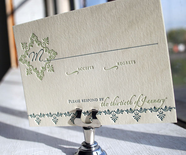 Sonnet Letterpress Wedding Invitation 2