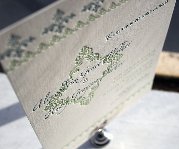 Sonnet Letterpress Wedding Invitation 3