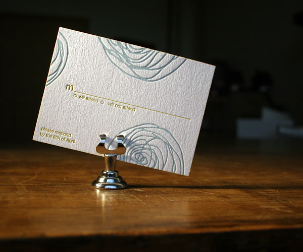 Spinnerette Letterpress Wedding Invitation 5