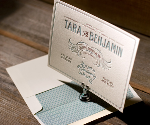Tara Letterpress Wedding Invitation 3