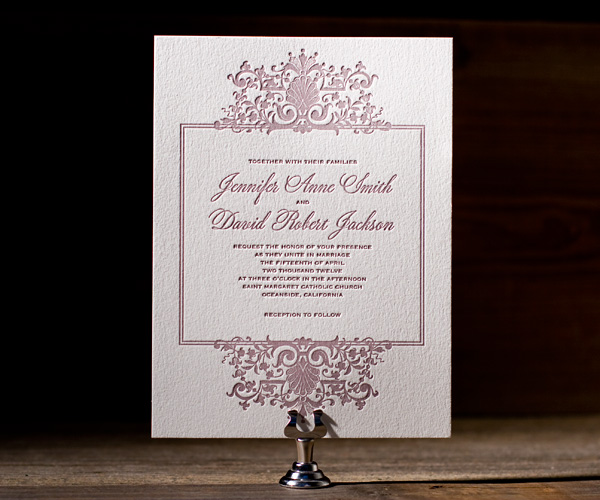 Tasha Letterpress Wedding Invitation 1