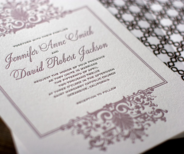 Tasha Letterpress Wedding Invitation 3