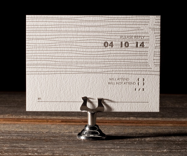 Threaded Letterpress Wedding Invitation 2