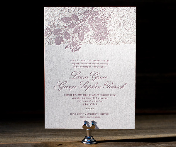 Tuileries Letterpress Wedding Invitation