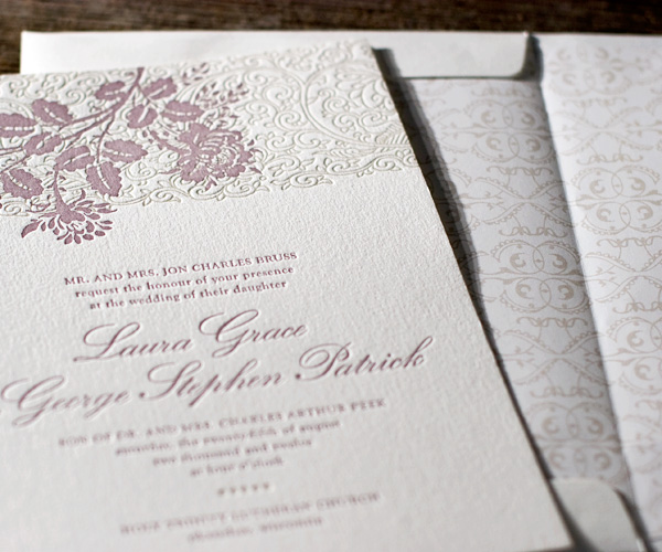 Tuileries Letterpress Wedding Invitation