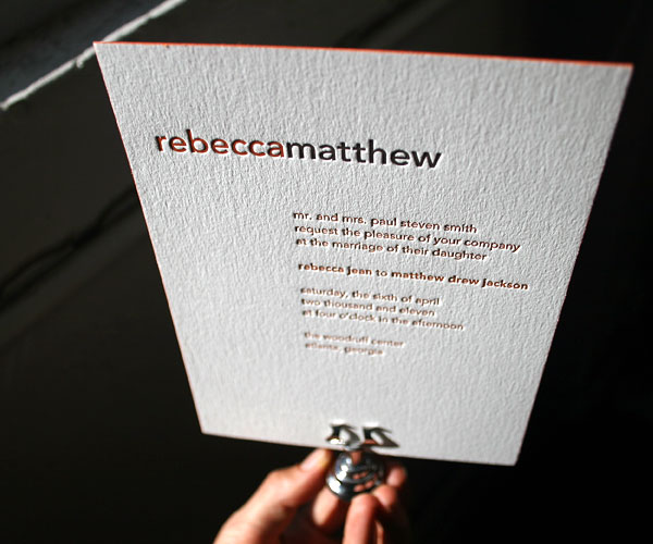 Union Letterpress Wedding Invitation 1