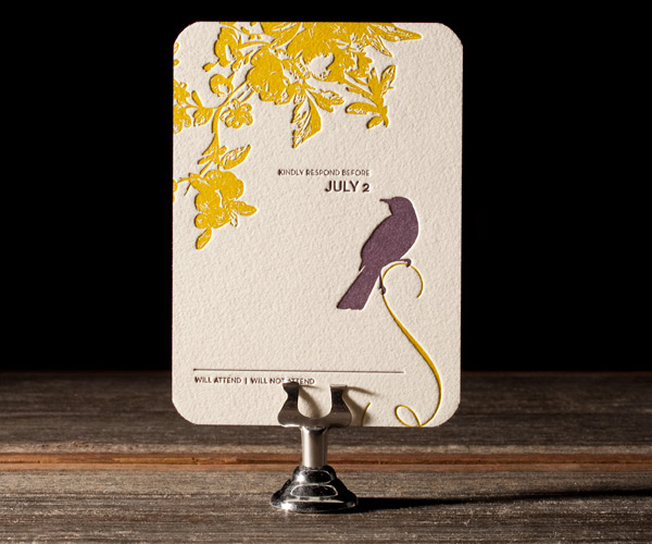 Vendage Letterpress Wedding Invitation 2