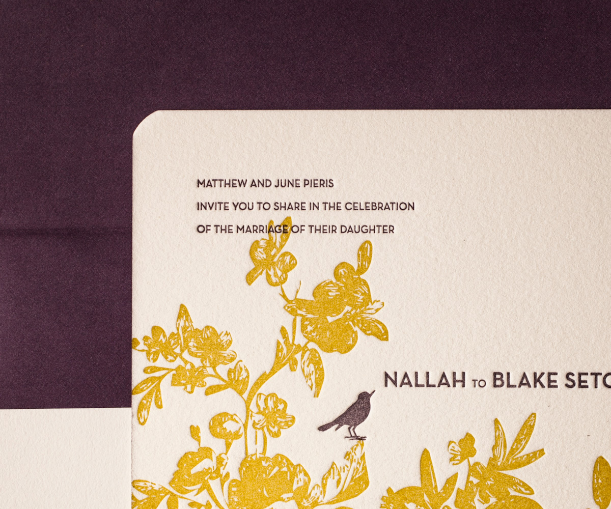 Vendage Letterpress Wedding Invitation 3