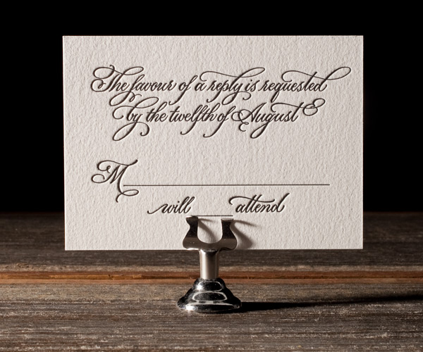 Victoria Calligraphy Letterpress Wedding Invitation 2