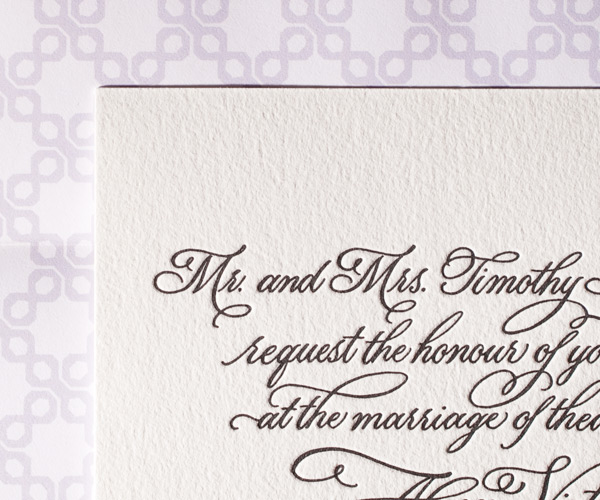 Victoria Calligraphy Letterpress Wedding Invitation 3