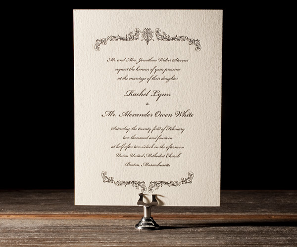 Viennese Waltz Letterpress Wedding Invitation 1