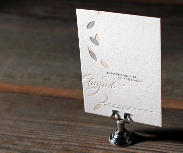 Ville Marie Letterpress Wedding Invitation 2