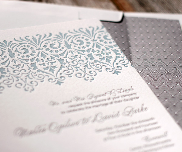 Wisteria Letterpress Wedding Invitation 3