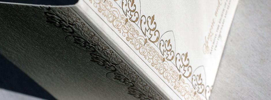 These letterpress wedding program covers provide a sophisticated and unique