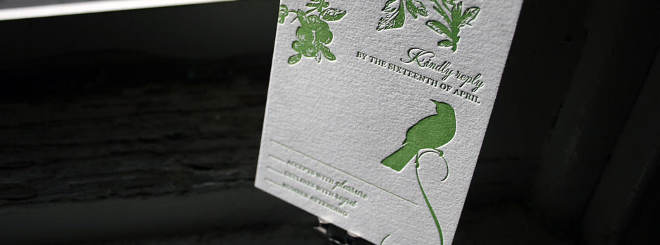 Letterpress response cards and rsvp cards at Bella Figura feature our unique