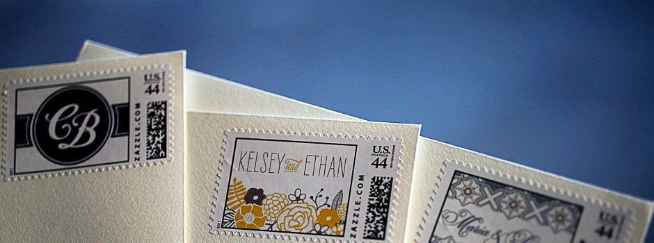 Wedding postage stamps for custom designs