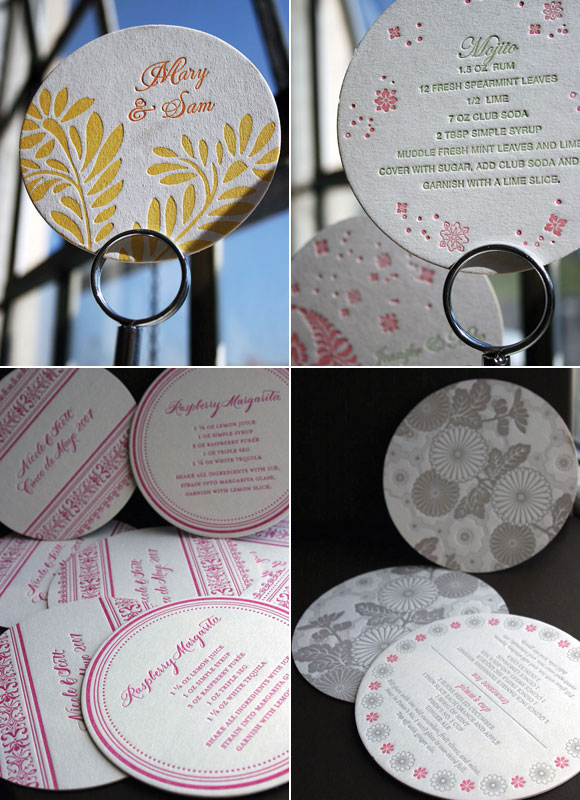 Letterpress coasters - Bella Figura Letterpress coasters - Bella Figura