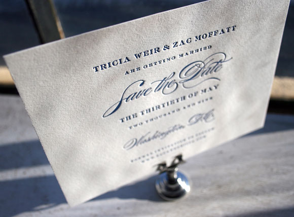 Letterpress save the date - navy - Bella Figura Letterpress save the date - navy - Bella Figura