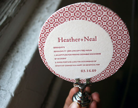 Letterpress coaster - wedding reception - Bella Figura Letterpress coaster - wedding reception - Bella Figura