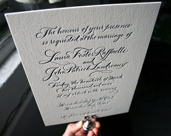 Letterpress calligraphy - wedding invitations - Bella Figura Letterpress calligraphy - wedding invitations - Bella Figura
